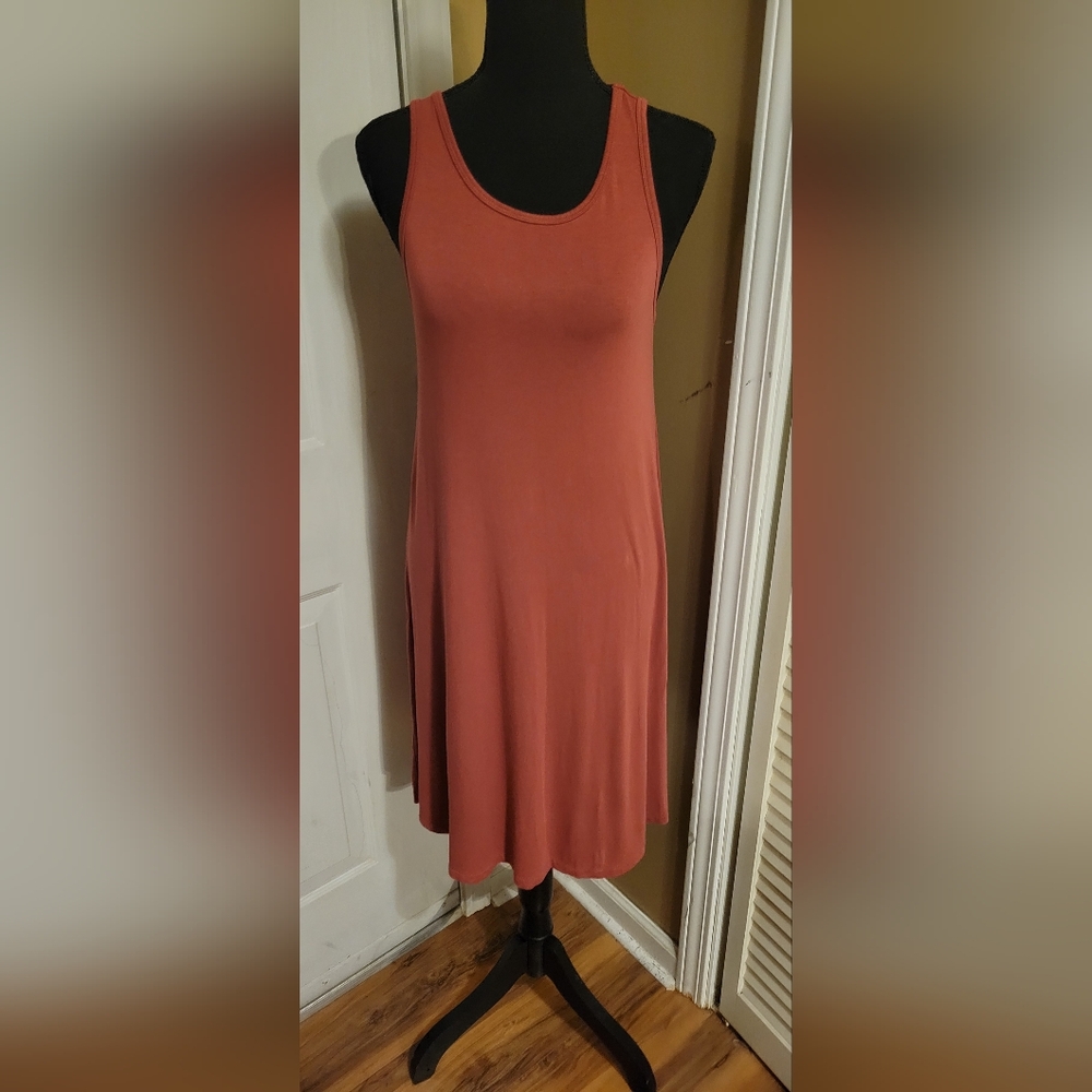 A New Day Mauve/Dark Pink Sleeveless Swing Dress, Size Small